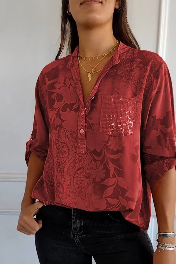 Pauline sequin top in Red, view 7