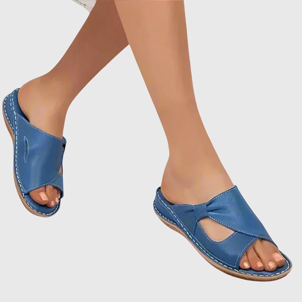 Anna Orthopaedic Slide Sandals in Blue, view 2