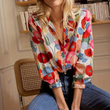Mylene colourful floral blouse, view 2
