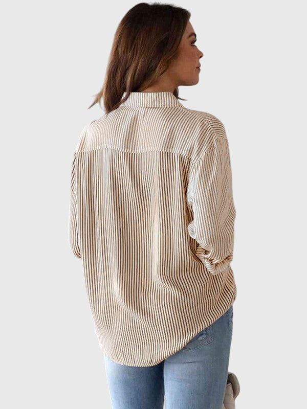 Ariana striped collared shirt, view 5