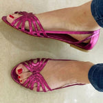 Saoirse flat sandal in Fuchsia, view 4