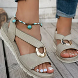 Stella | Flat Sandals With Metal Buckle