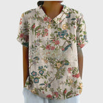 Jenna floral collared blouse in Grey, view 6