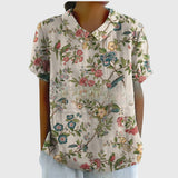 Jenna floral collared blouse in Grey, view 6