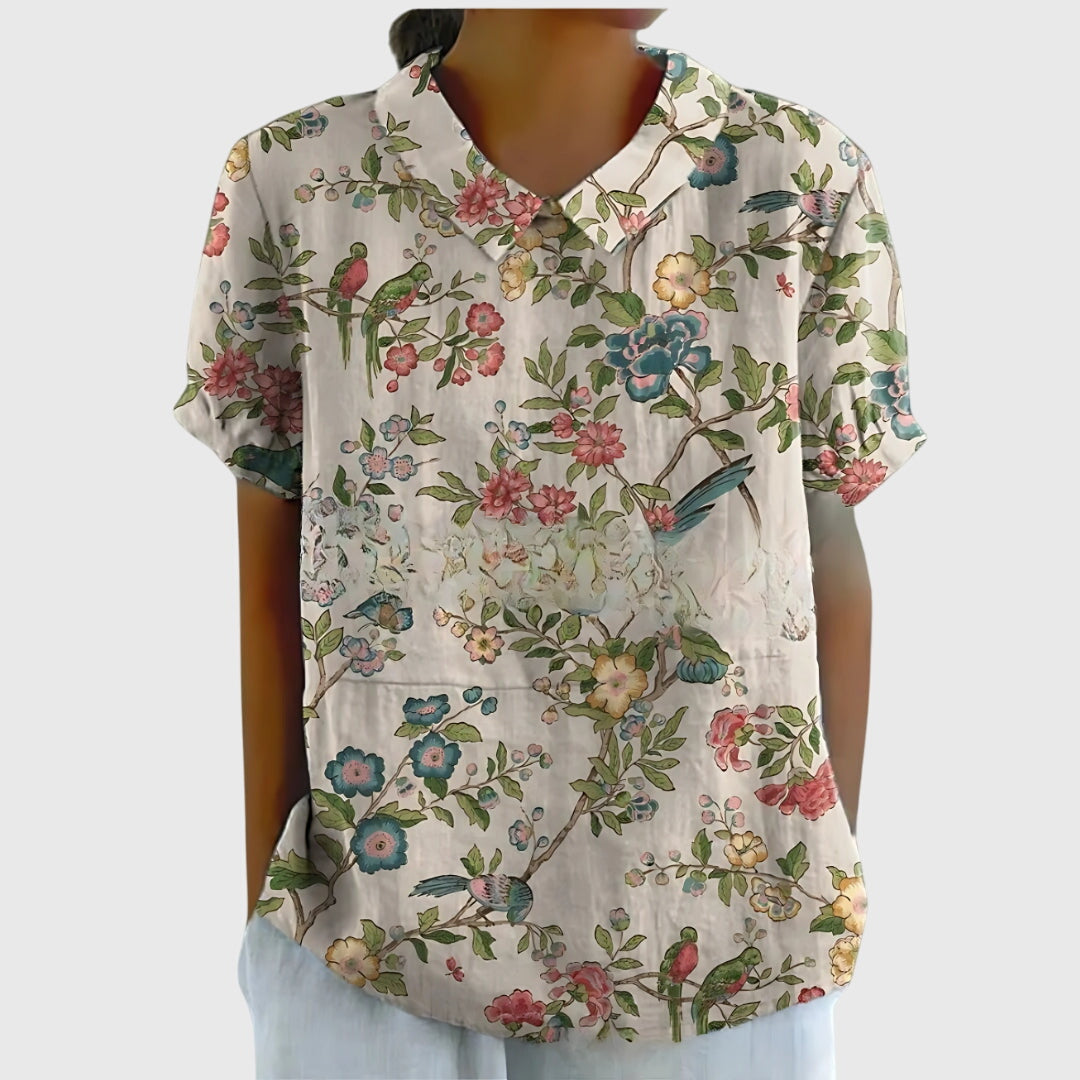Jenna floral blouse in Grey, view 6