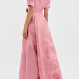 Aria belted dress with balloon sleeves, view 4
