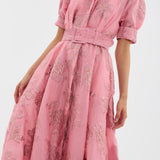 Aria belted dress with balloon sleeves, view 5