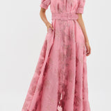 Aria belted dress with balloon sleeves, view 2