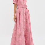 Aria belted dress with balloon sleeves, view 3