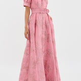 Aria belted dress with balloon sleeves, view 3