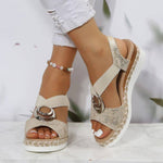 Ophelia orthopaedic sandals in Gold, front view