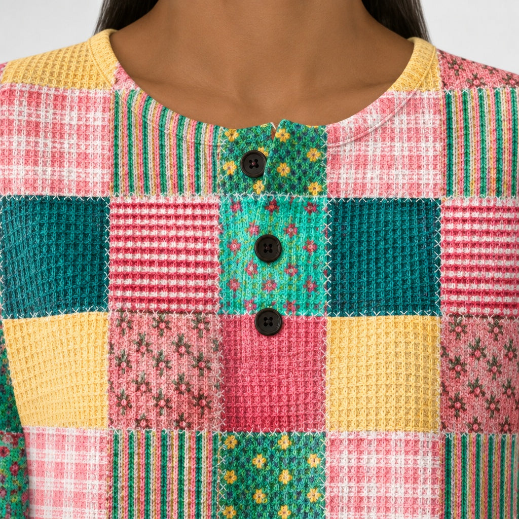 Agnes colourful patchwork jumper, view 4