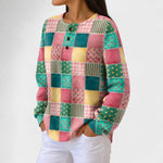 Agnes colourful patchwork jumper, view 2