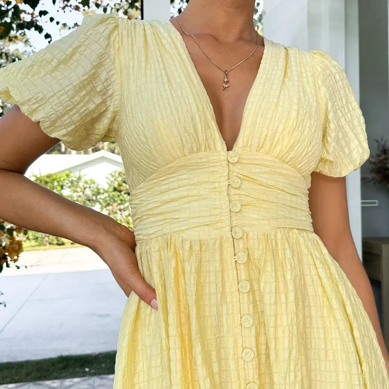 Rosalind summer maxi dress in Yellow, view 4