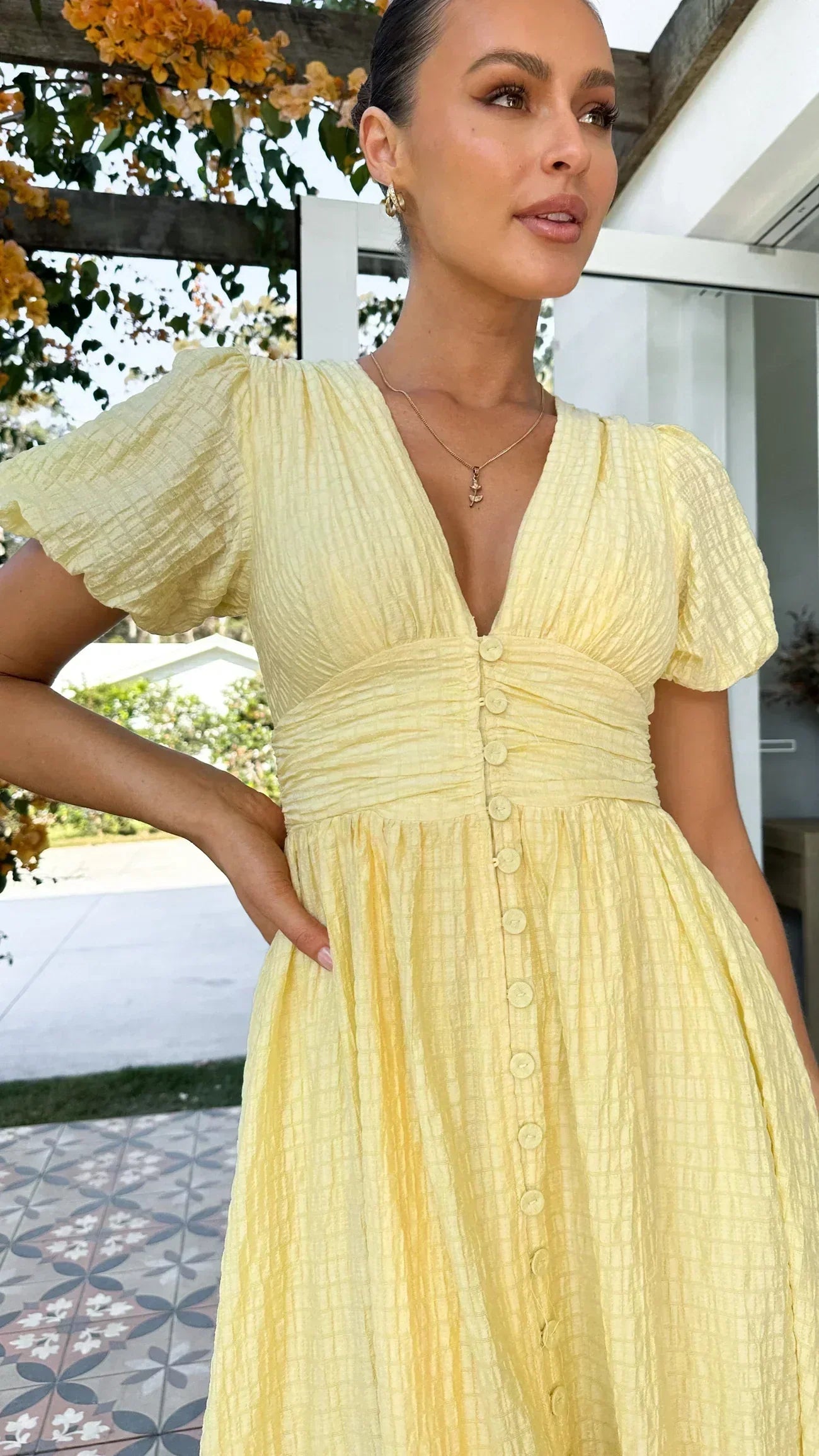 Rosalind summer maxi dress in Yellow, view 4