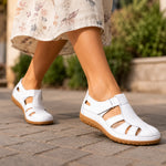 Bella Leather Cutwork Comfort Sandals, view 6