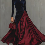 Cara Velvet and Satin Gown, front view