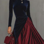 Cara Velvet and Satin Gown, view 3