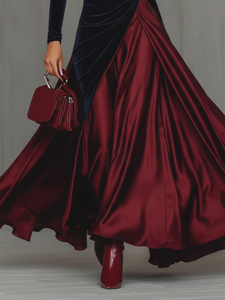 Cara Velvet and Satin Gown, view 4