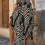 Boho paisley print asymmetric maxi skirt in Black, view 4