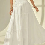 Boho tiered smocked waist maxi skirt, view 3