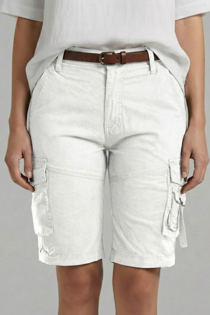Cargo shorts with multi pocket detail in White, view 4