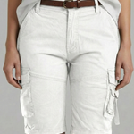 Cargo shorts with multi pocket detail in White, view 4
