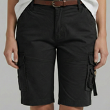 Cargo shorts with multi pocket detail in Black, view 5