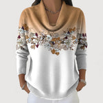 Bonnie floral cowl neck jumper in Caramel, view 5