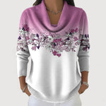 Bonnie floral cowl neck jumper in Pink, view 3