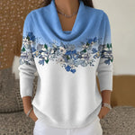 Bonnie floral cowl neck jumper, front view