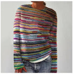Brenda striped knitted jumper, front view