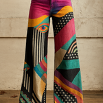 Sophia wide-leg graphic print trousers, front view