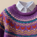 Silvia purple Nordic knit jumper, view 2