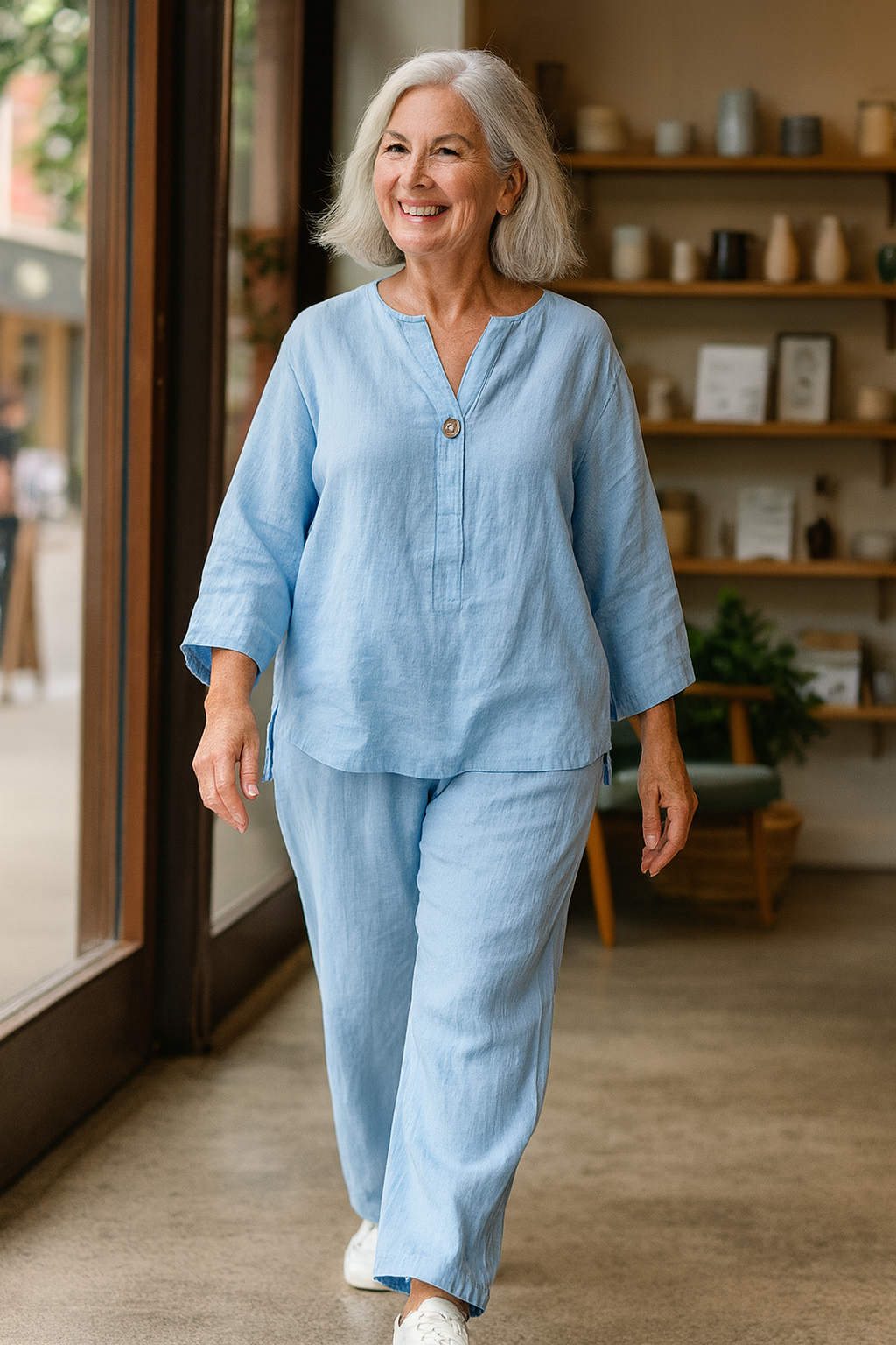 Simone Ease two-piece set in Sky Blue, view 4