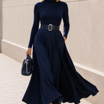 Celina High Neck Belted Dress, front view