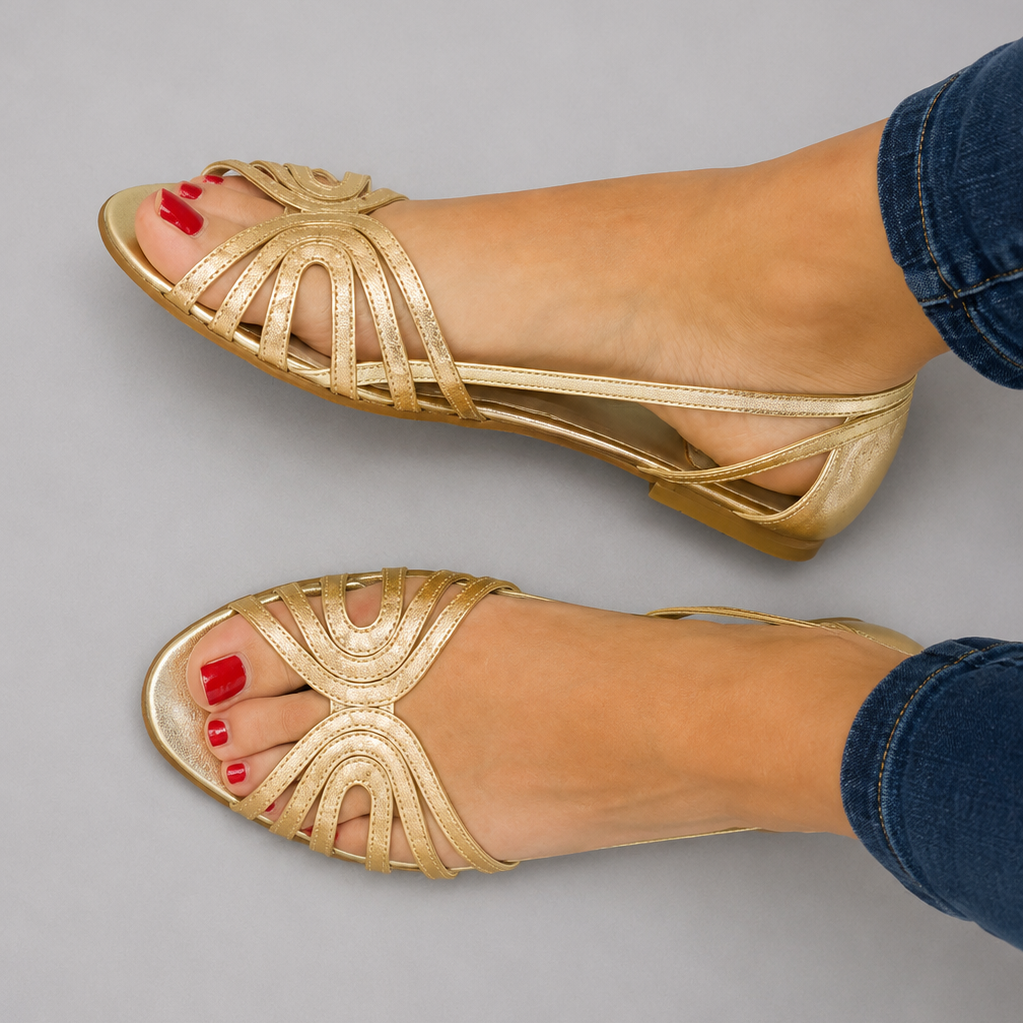 Saoirse flat sandal, front view