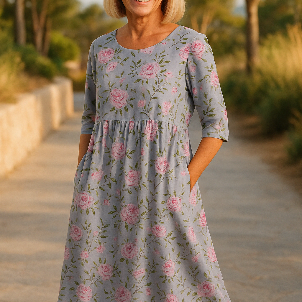 Eliza Relaxed Midi Dress in Dusty Lilac, view 7