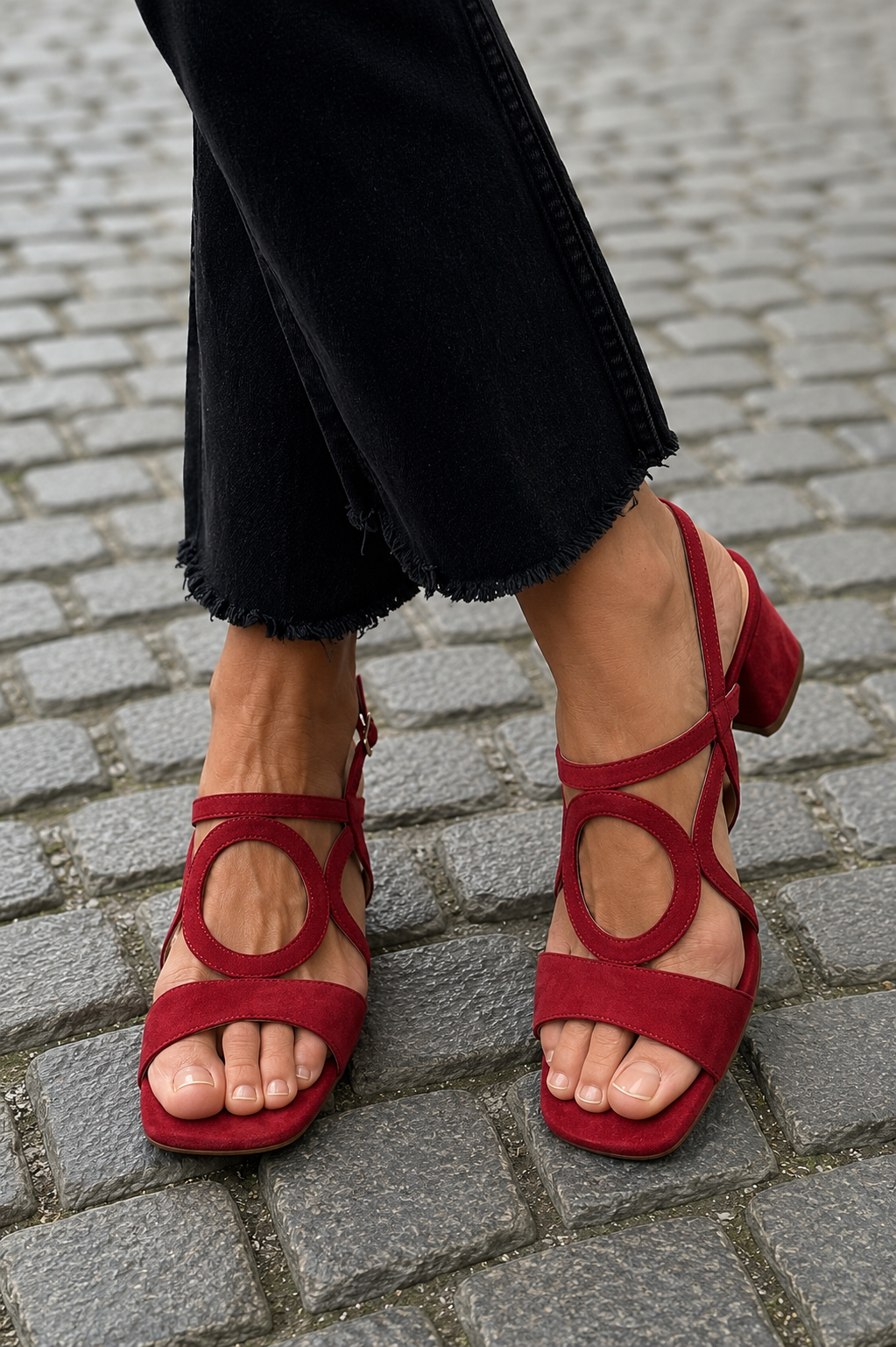 Talia woven sandal in Red, view 8