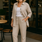 Luna everyday shirt and trouser set in Khaki, view 5