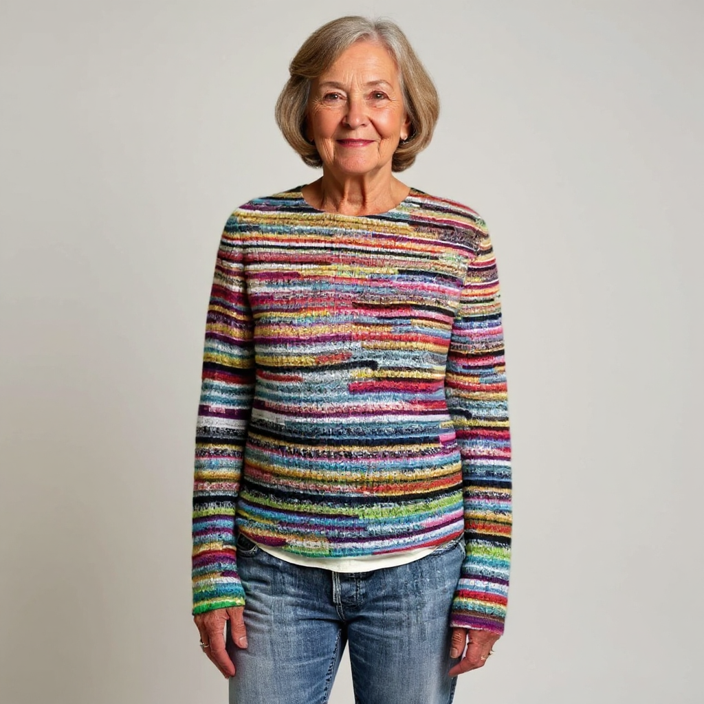 Christina rainbow striped jumper, view 2