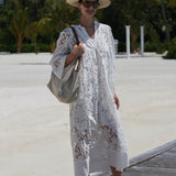Luana white lace summer dress, view 2
