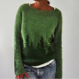 Diana green forest jumper, front view