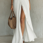 Linen notch collar maxi dress, view 2