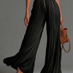 Hester black V-neck sleeveless trouser set, view 3