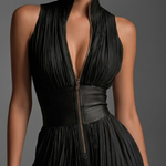 Hester black V-neck sleeveless trouser set, view 2