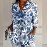 Brooklyn blue floral blouse, view 2