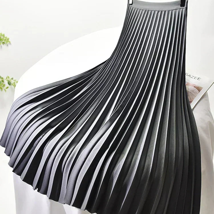 High waist pleated midi skirt in Grey, view 4