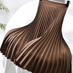 High waist pleated midi skirt in Brown, view 5