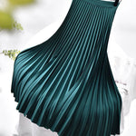 High waist pleated midi skirt in Green, view 6